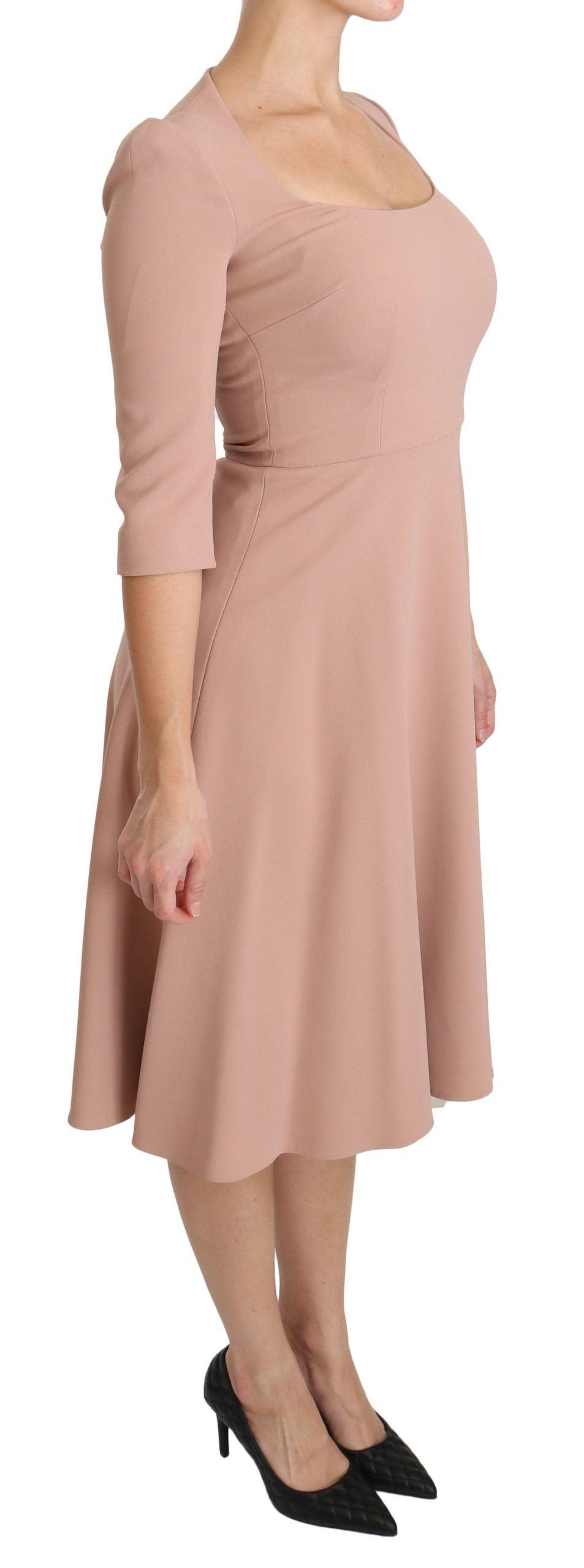 Dolce & Gabbana Elegant Light Pink A-Line Knee Length Dress