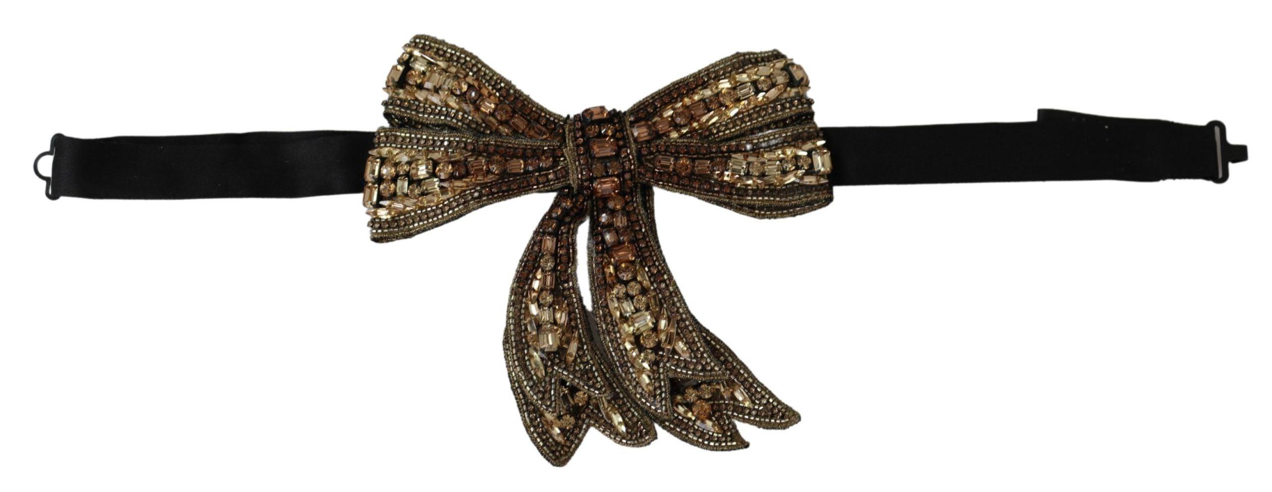 Dolce & Gabbana Elegant Silk Rhinestone Bow Tie