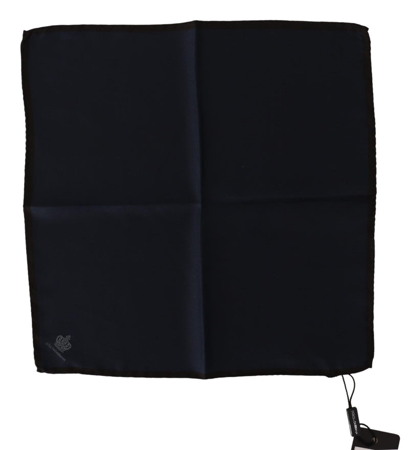 Dolce & Gabbana Elegant Silk Black Pocket Square Handkerchief