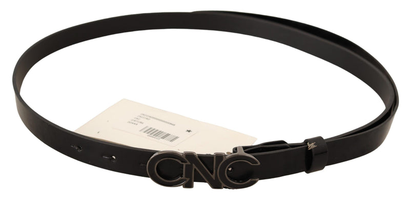 Costume National Elegant Black Leather Fashion Belt