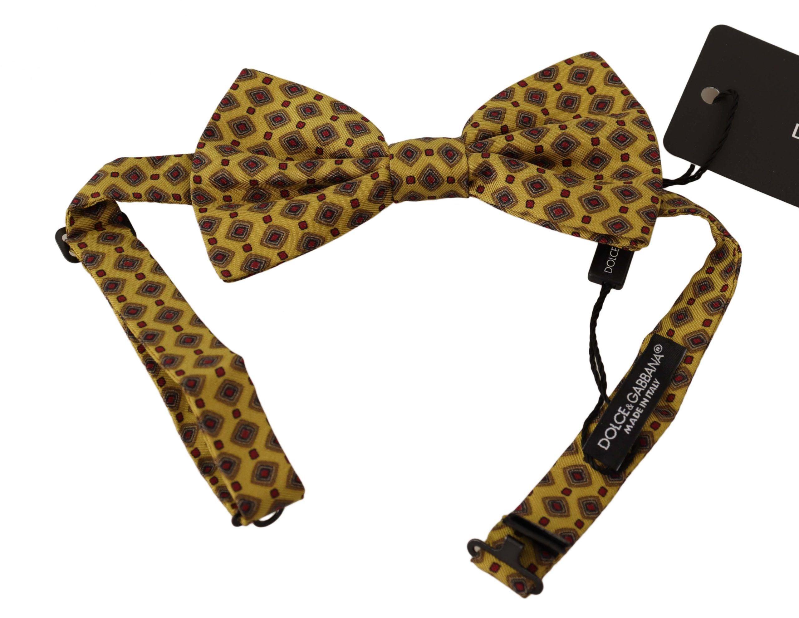 Dolce & Gabbana Elegant Yellow Silk Bow Tie