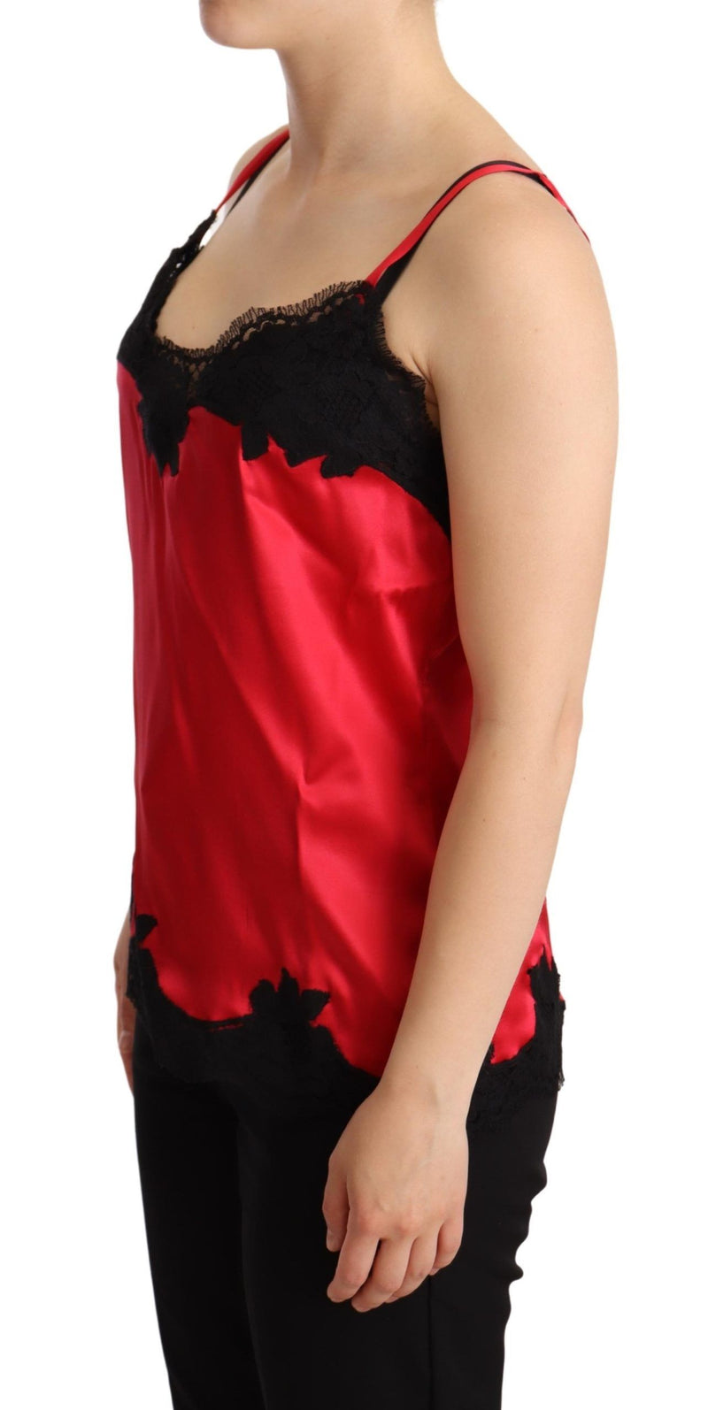 Dolce & Gabbana Enchanting Red Silk Blend Lace Camisole