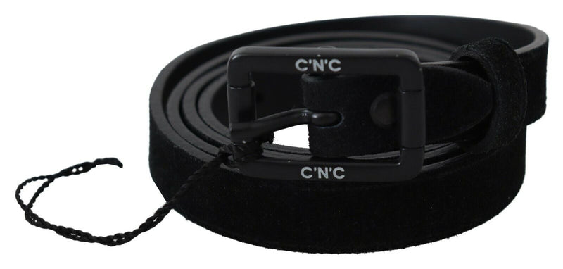 Costume National Elegant Black Leather Classic Belt