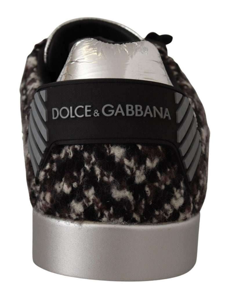 Dolce & Gabbana Silver Elegance Leather Sneakers