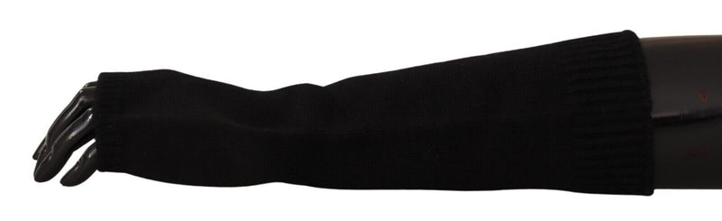 Dolce & Gabbana Elegant Black Cashmere Fingerless Gloves