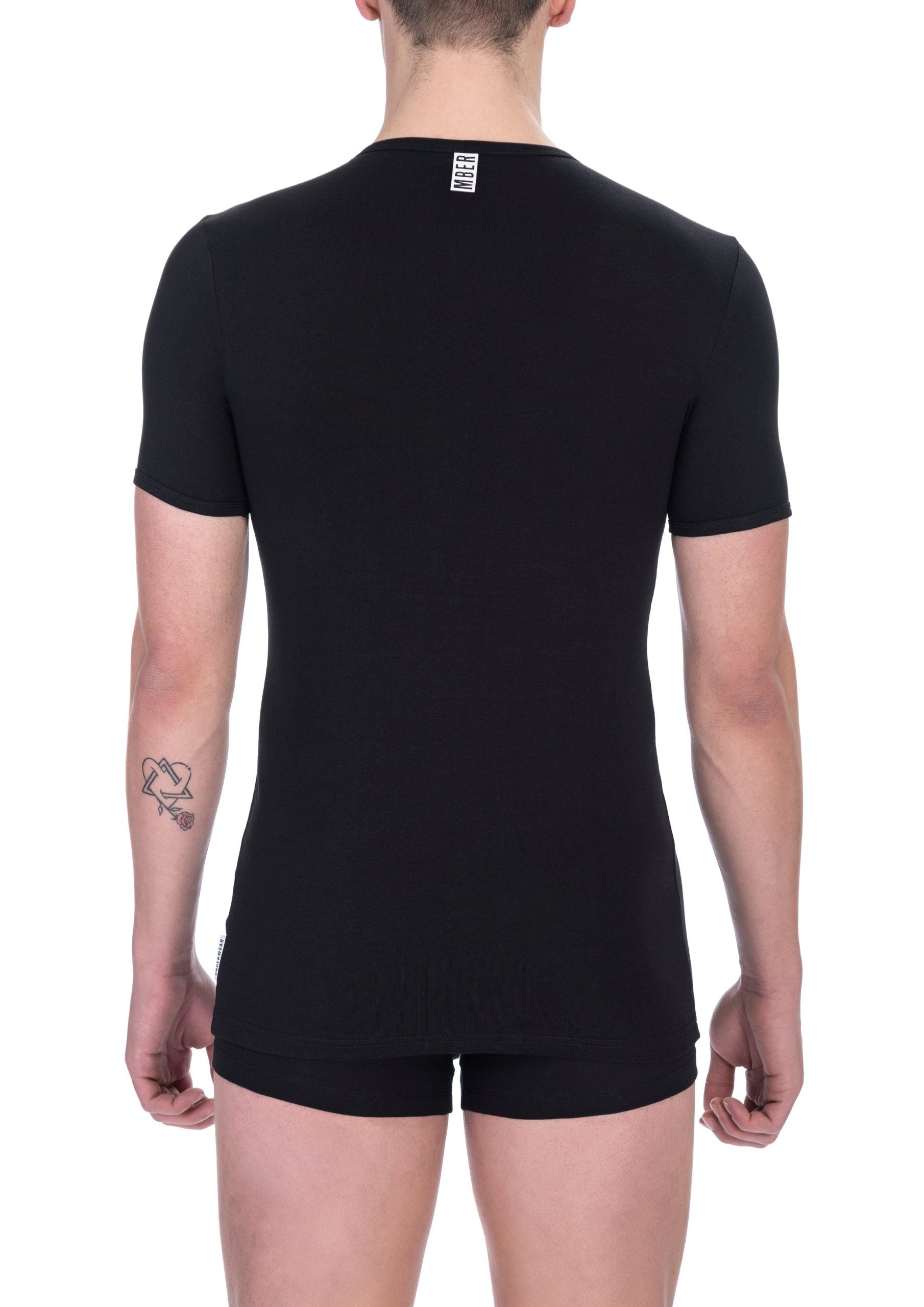 "Black Cotton Men T-Shirt"