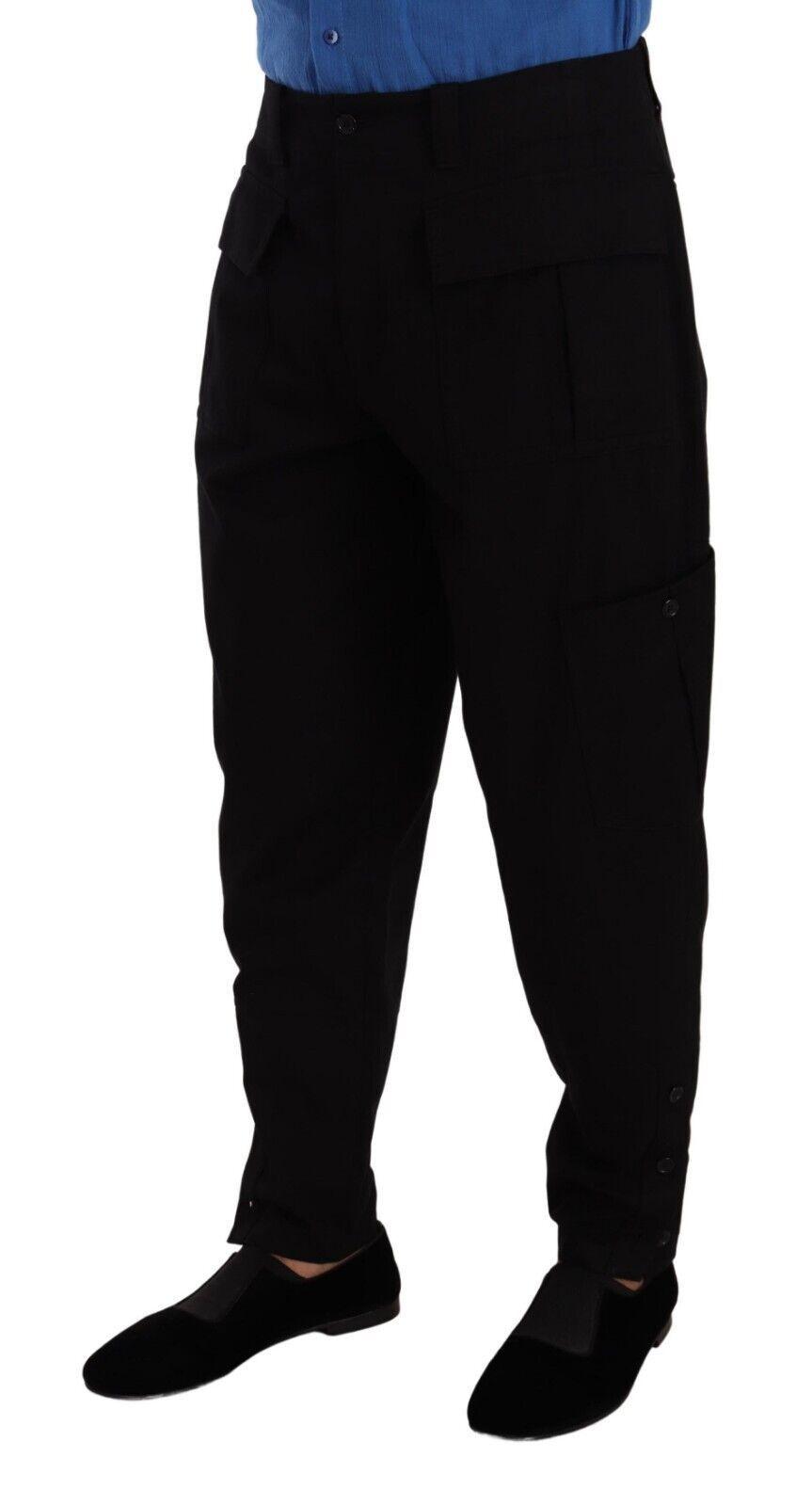 Dolce & Gabbana Chic Black Cargo Pants with Stretch Comfort