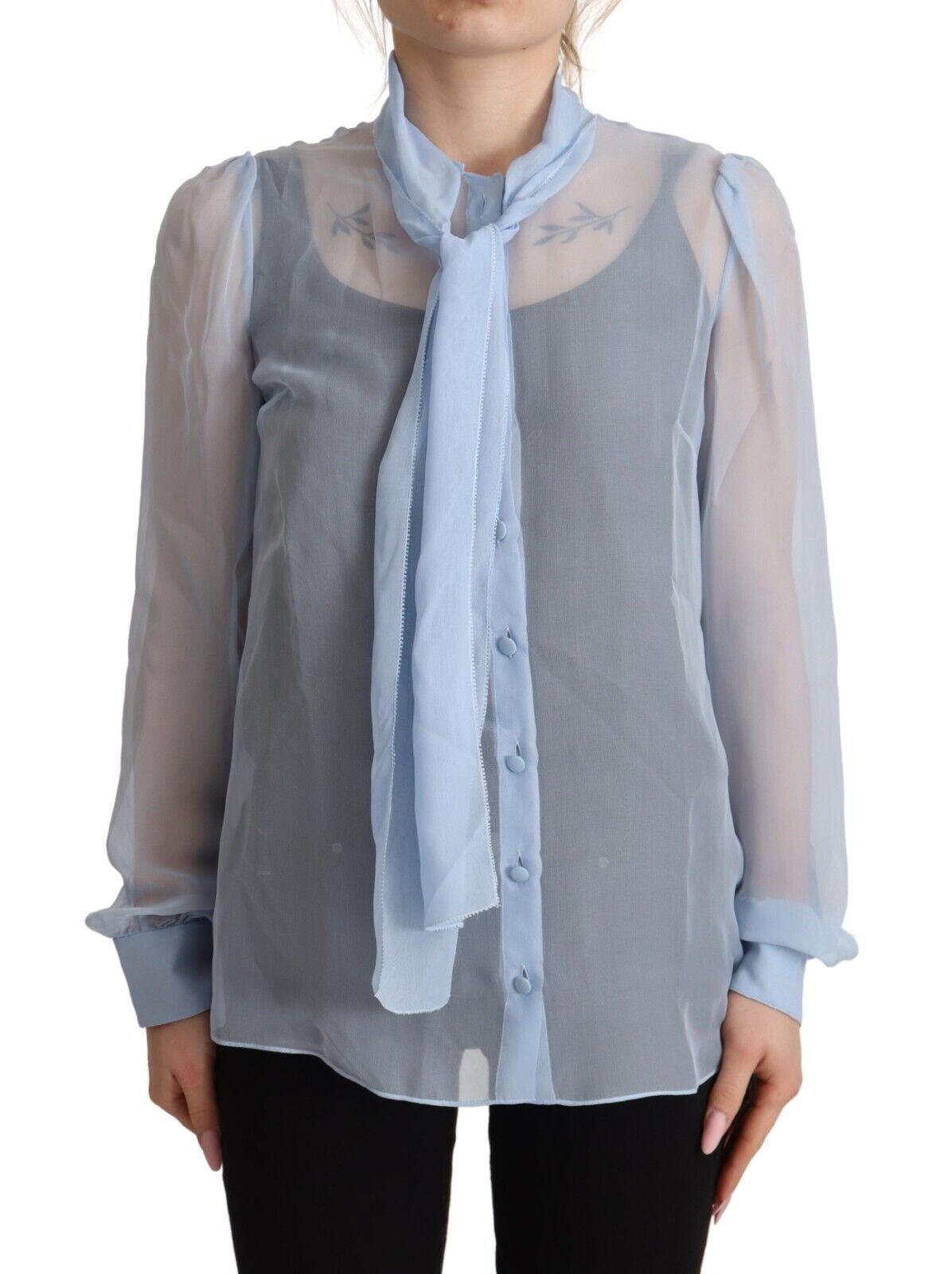 Dolce & Gabbana Elegant Silk Ascot Collar Blouse