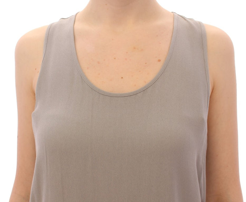 Comeforbreakfast Elegant Gray Viscose Top – Timeless Style