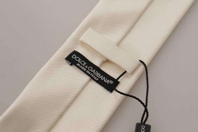 Dolce & Gabbana Elegant White Silk Men's Tie