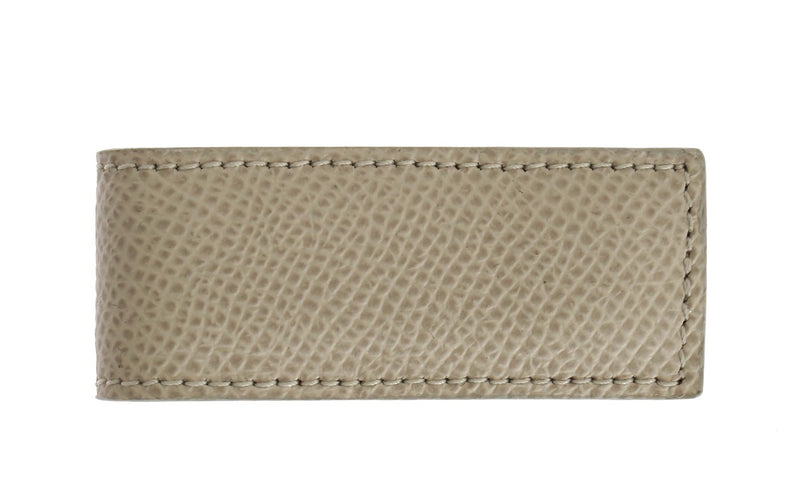 Dolce & Gabbana Elegant Beige Leather Money Clip