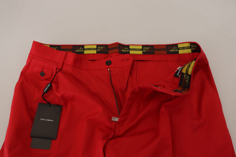 Dolce & Gabbana Elegant Slim Fit Crimson Chinos