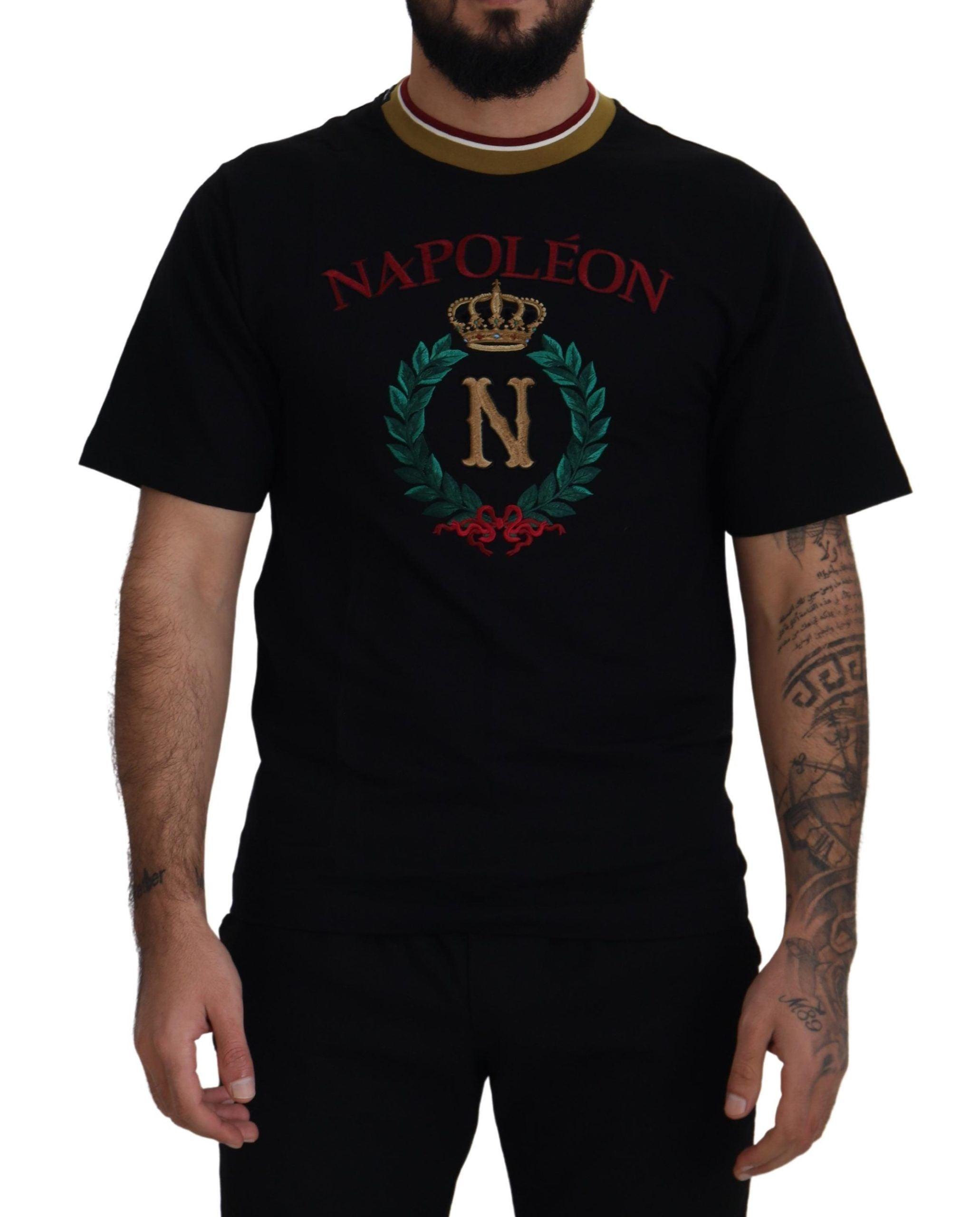 Dolce & Gabbana Iconic Black Cotton Crew Neck Tee