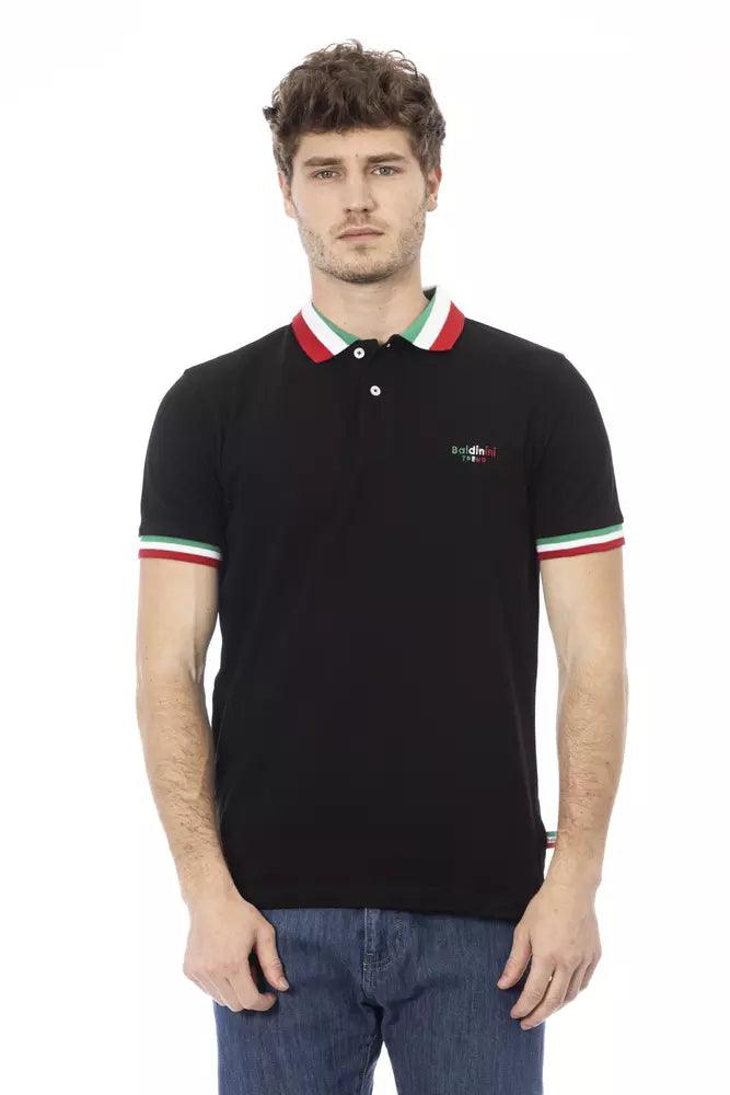 Baldinini Trend Black Cotton Men Polo Shirt