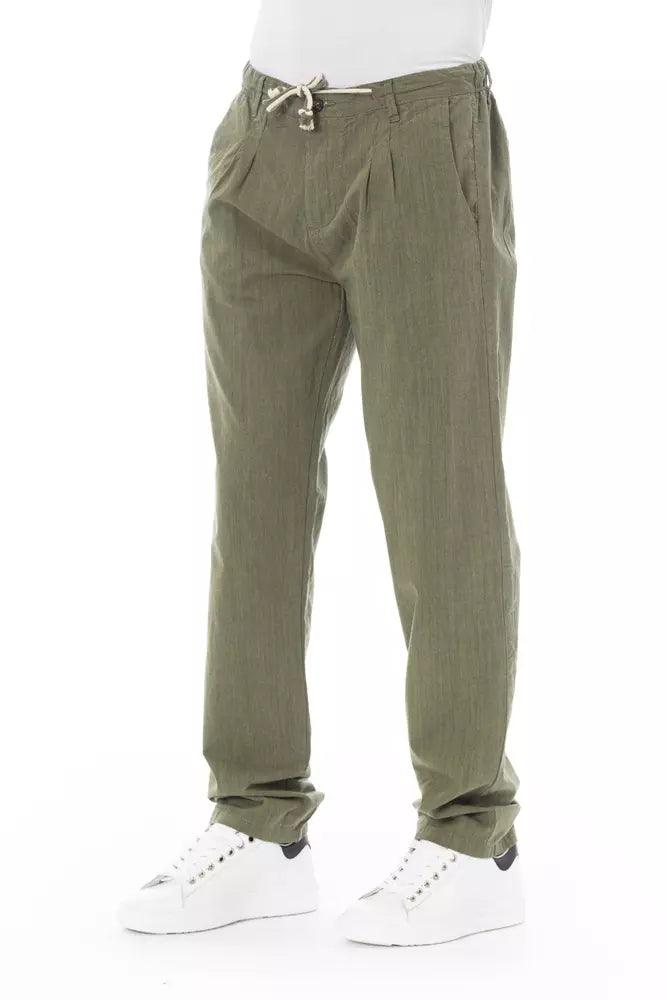 Baldinini Trend Army Cotton Men Chino Trousers