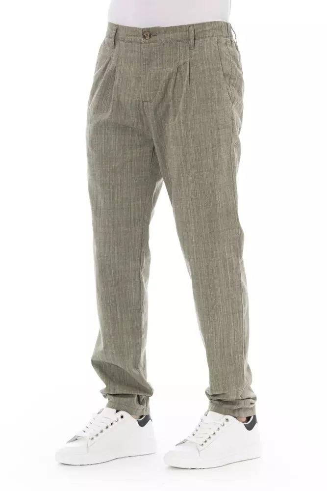 Baldinini Trend Army Cotton Men Chino Trousers