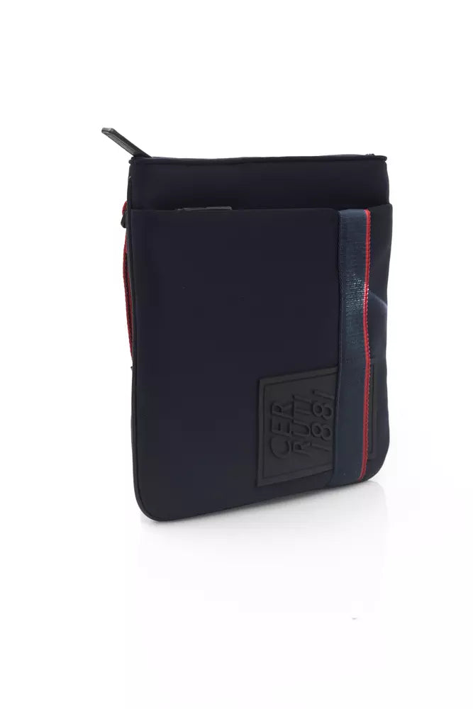 Blue Polyester Men Messenger Bag