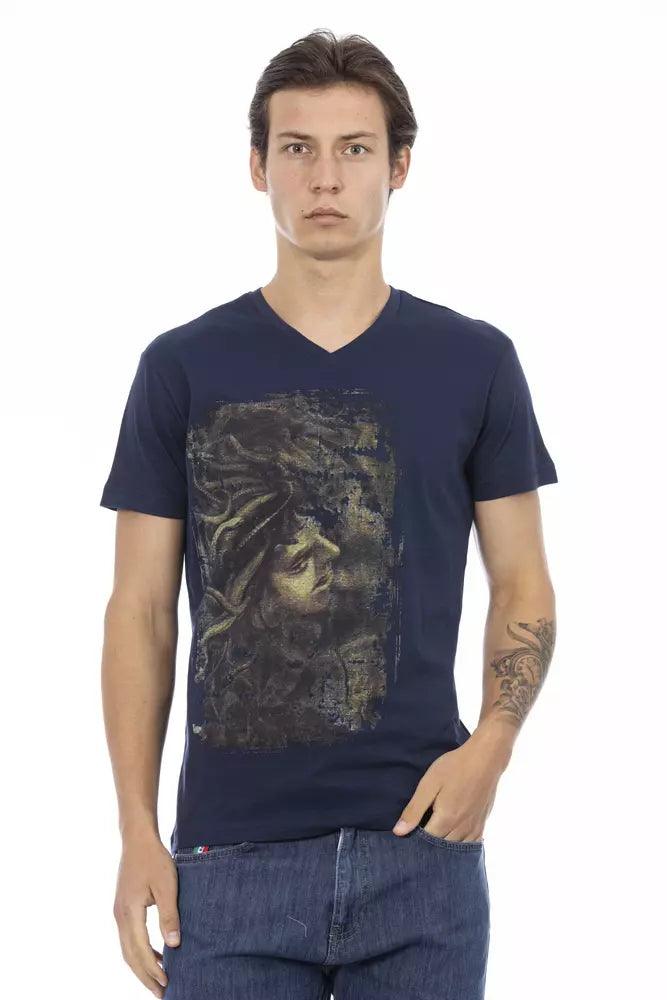 Trussardi Action Blue Cotton Men T-Shirt