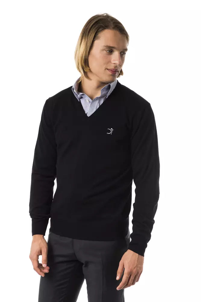 Uominitaliani Black Wool Men Sweater