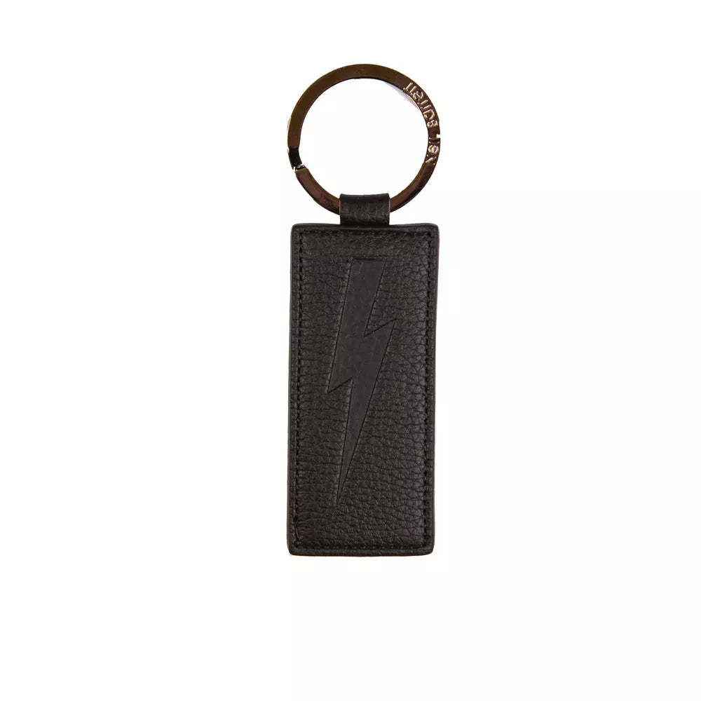 "Black Leather Men Keychain"