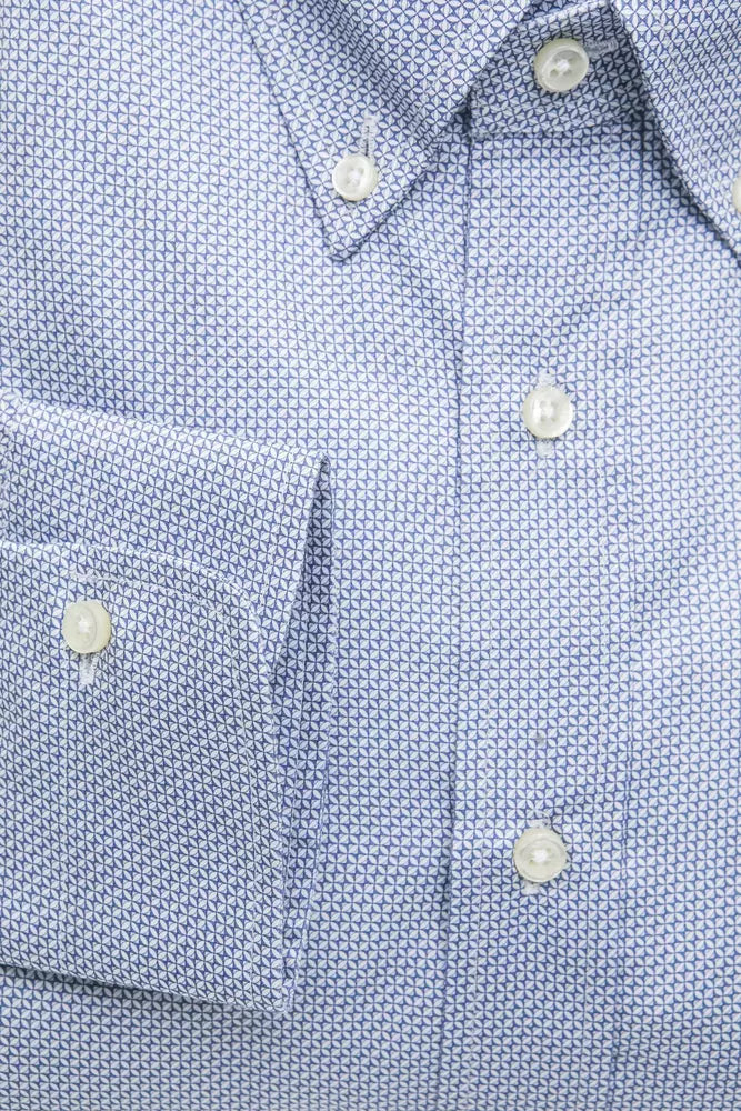 Robert Friedman Light Blue Cotton Men Shirt