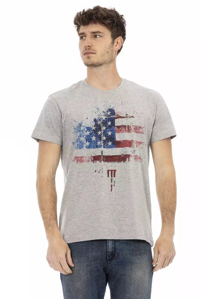 Trussardi Action Gray Cotton Men TShirt