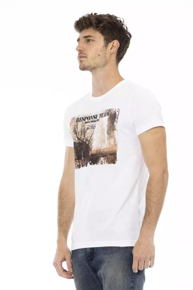 Trussardi Action White Cotton Men T-Shirt