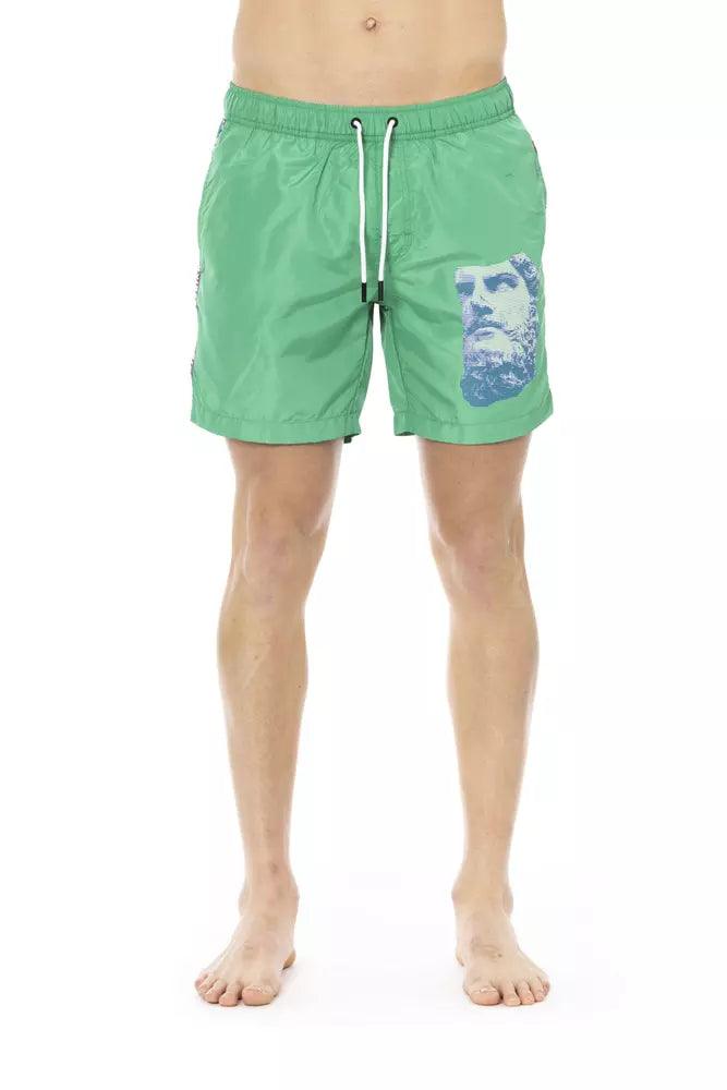 Bikkembergs Green Polyester Men Swim Short