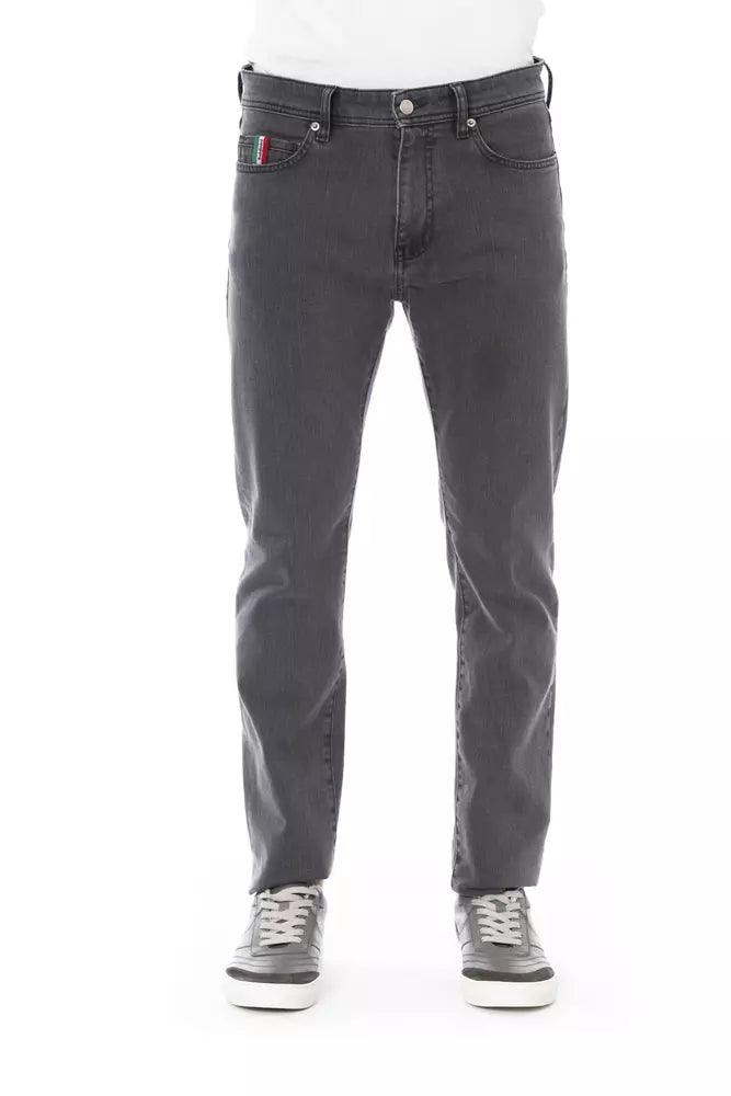 Baldinini Trend Gray Cotton Men Jeans