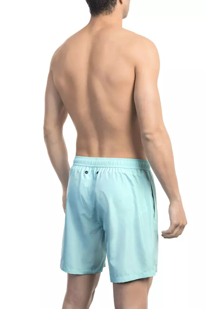 Bikkembergs Light Blue Polyester Men Swimwear