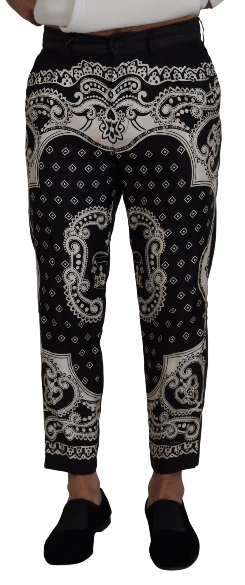 Dolce & Gabbana Elegant Bandana Print Silk-Cotton Pants