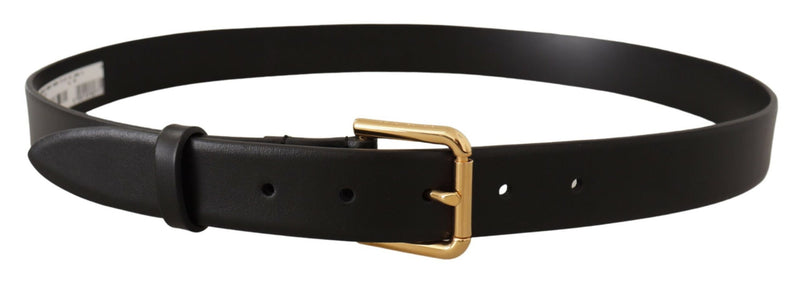 Dolce & Gabbana Elegant Leather Belt with Metal Buckle