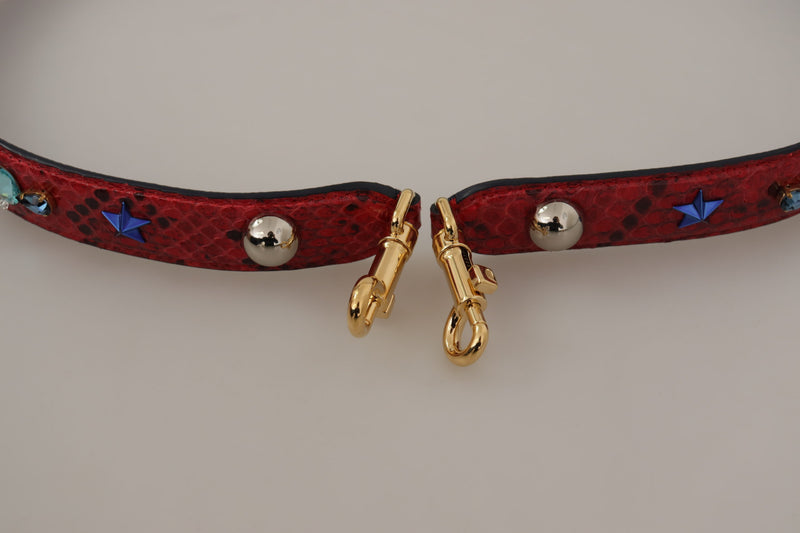 Dolce & Gabbana Chic Red Python Leather Shoulder Strap