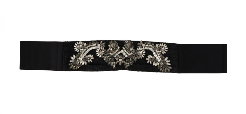 Dolce & Gabbana Elegant Rhinestone-Embellished Silk Belt