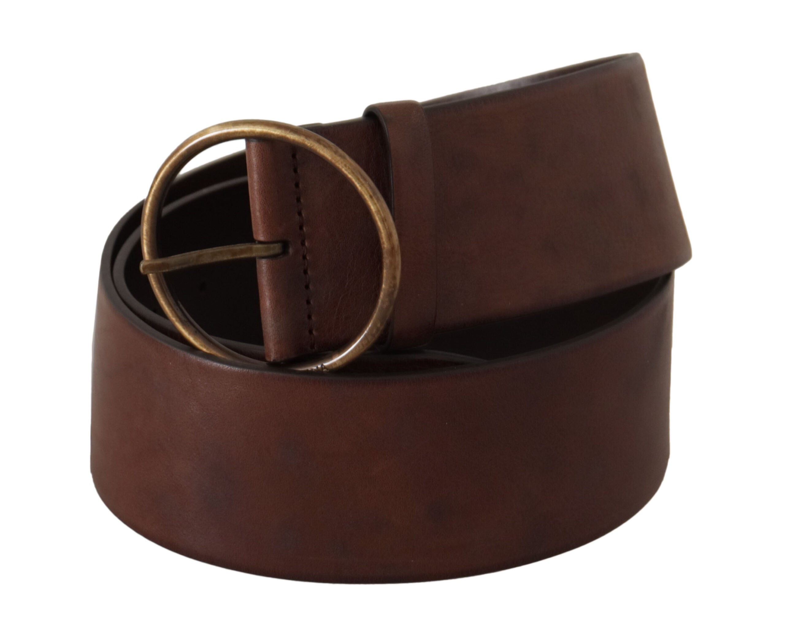 Elegant Leather Belt with Engraved Buckle