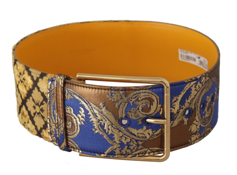 Dolce & Gabbana Elegant Blue Leather Belt with Metal Buckle