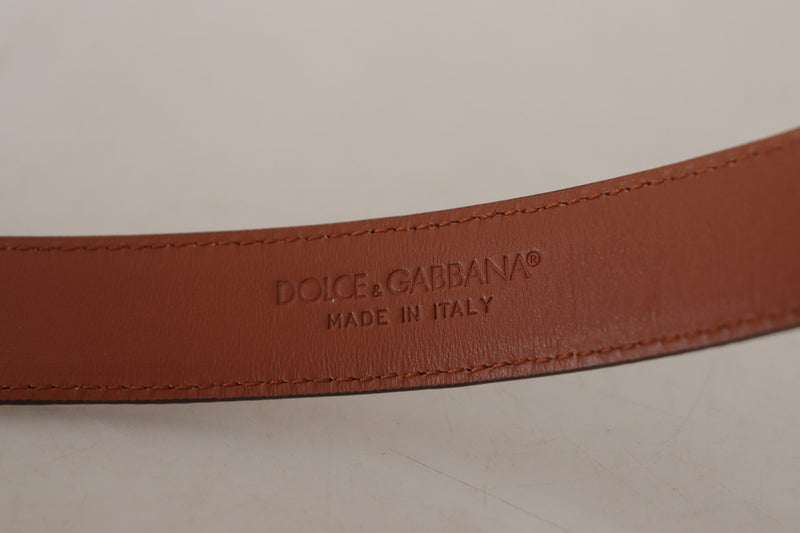 Dolce & Gabbana Elegant Engraved Leather Belt - Timeless Style