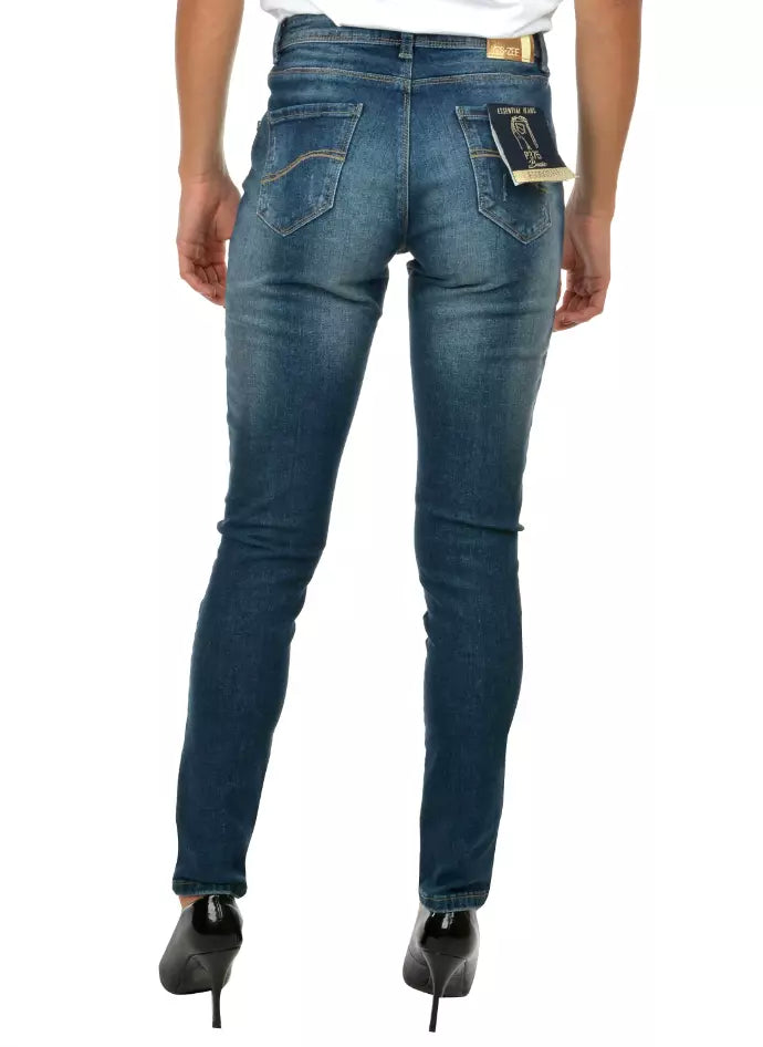 Yes Zee Blue Cotton Women Jeans