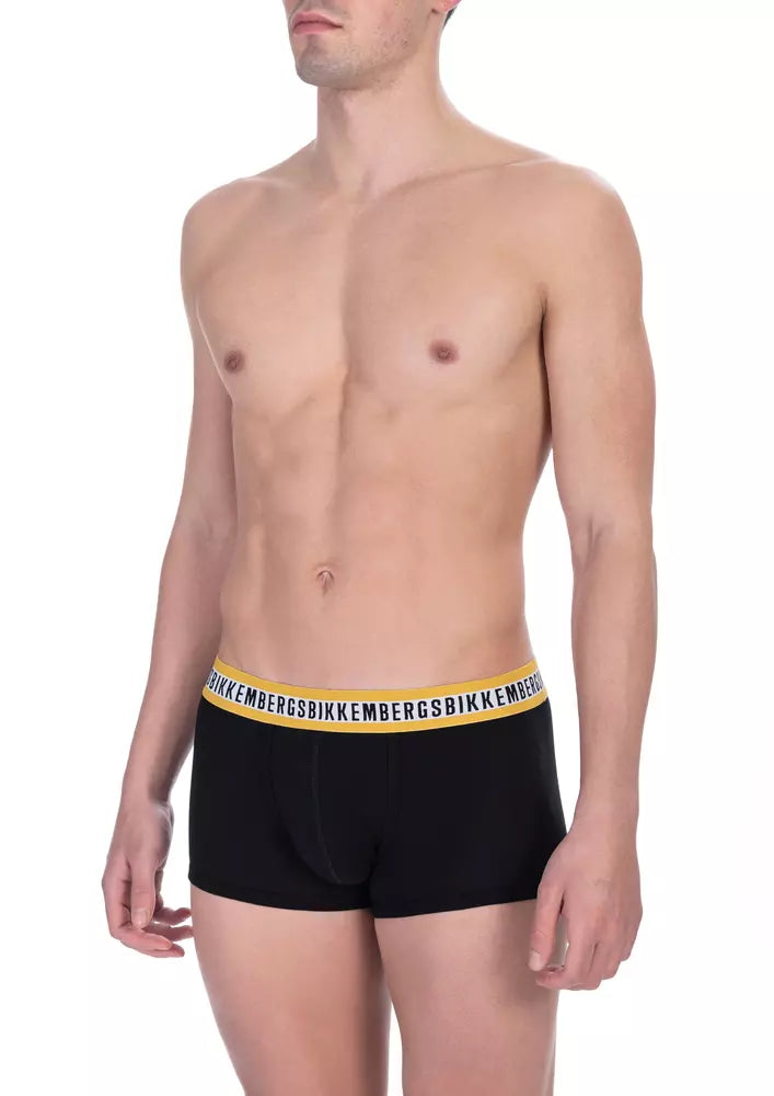 Bikkembergs Black Cotton Men Underwear Trunk Bi-Pack