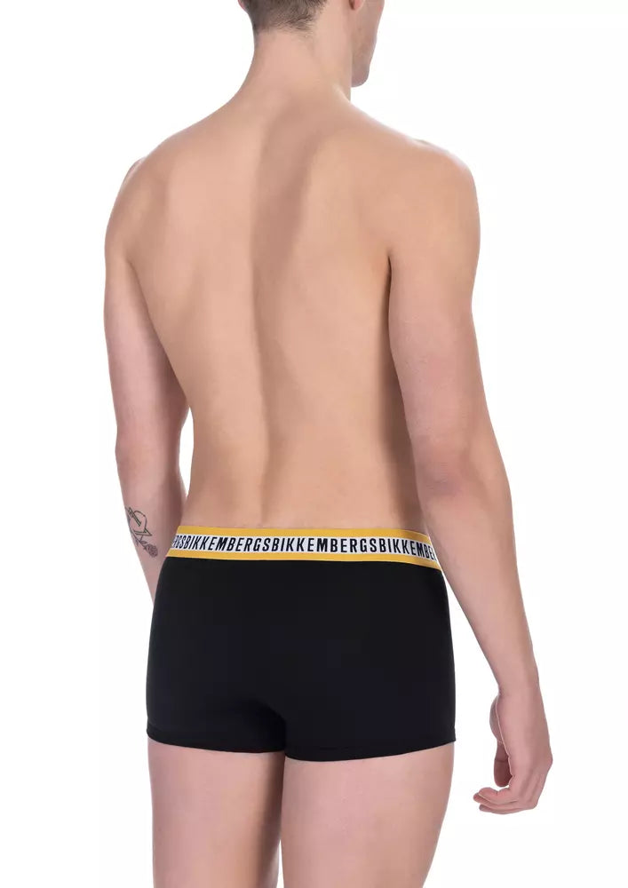 Bikkembergs Black Cotton Men Underwear Trunk Bi-Pack