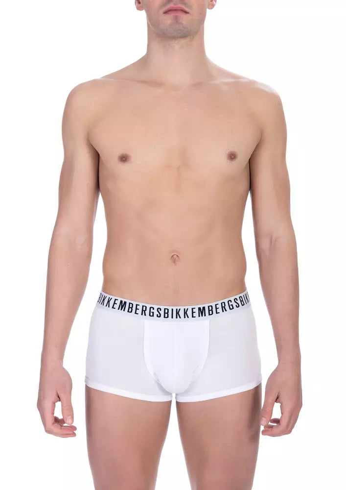 Bikkembergs White Cotton Men Underwear Trunk Pack