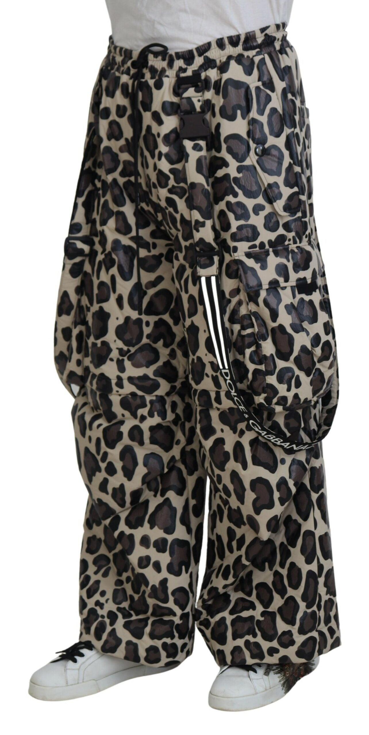 Dolce & Gabbana Multicolor Leopard Print Snow Pants