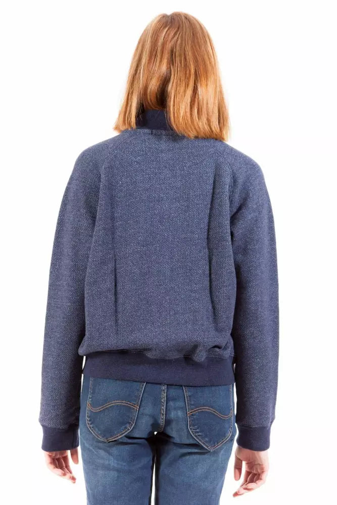 Blue Cotton Women Sweater