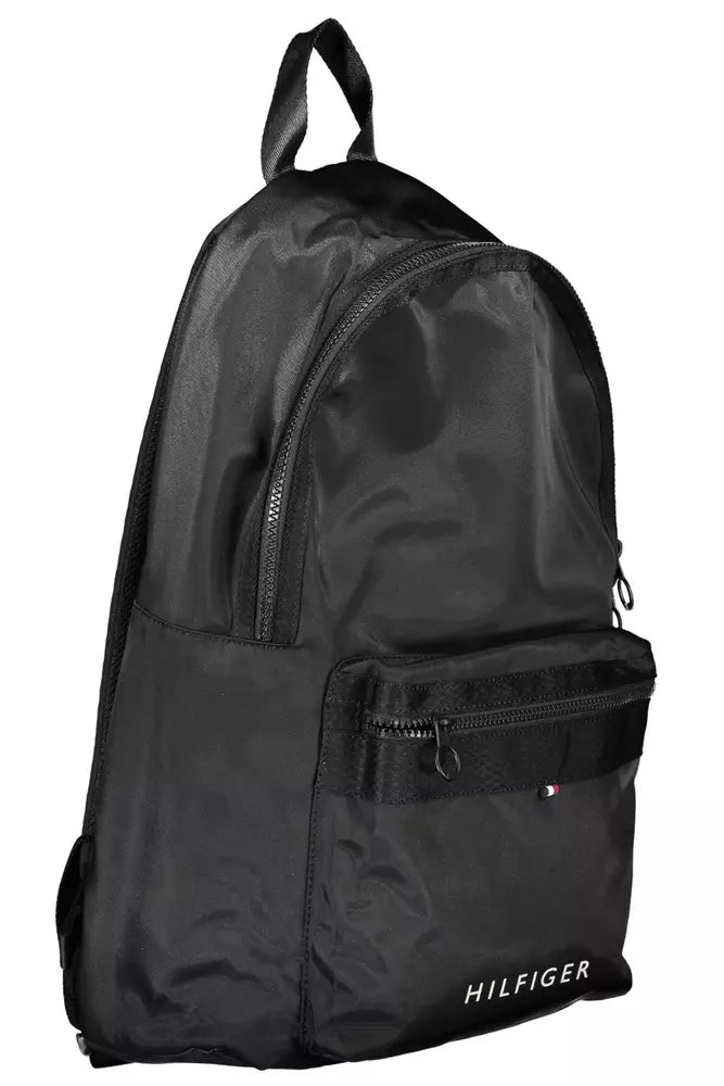 Tommy Hilfiger Black Polyester Men Backpack