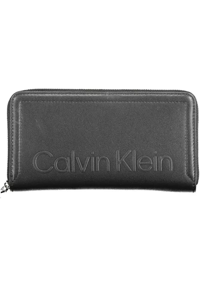 Elegant Black Wallet with RFID Lock and Zip Closure