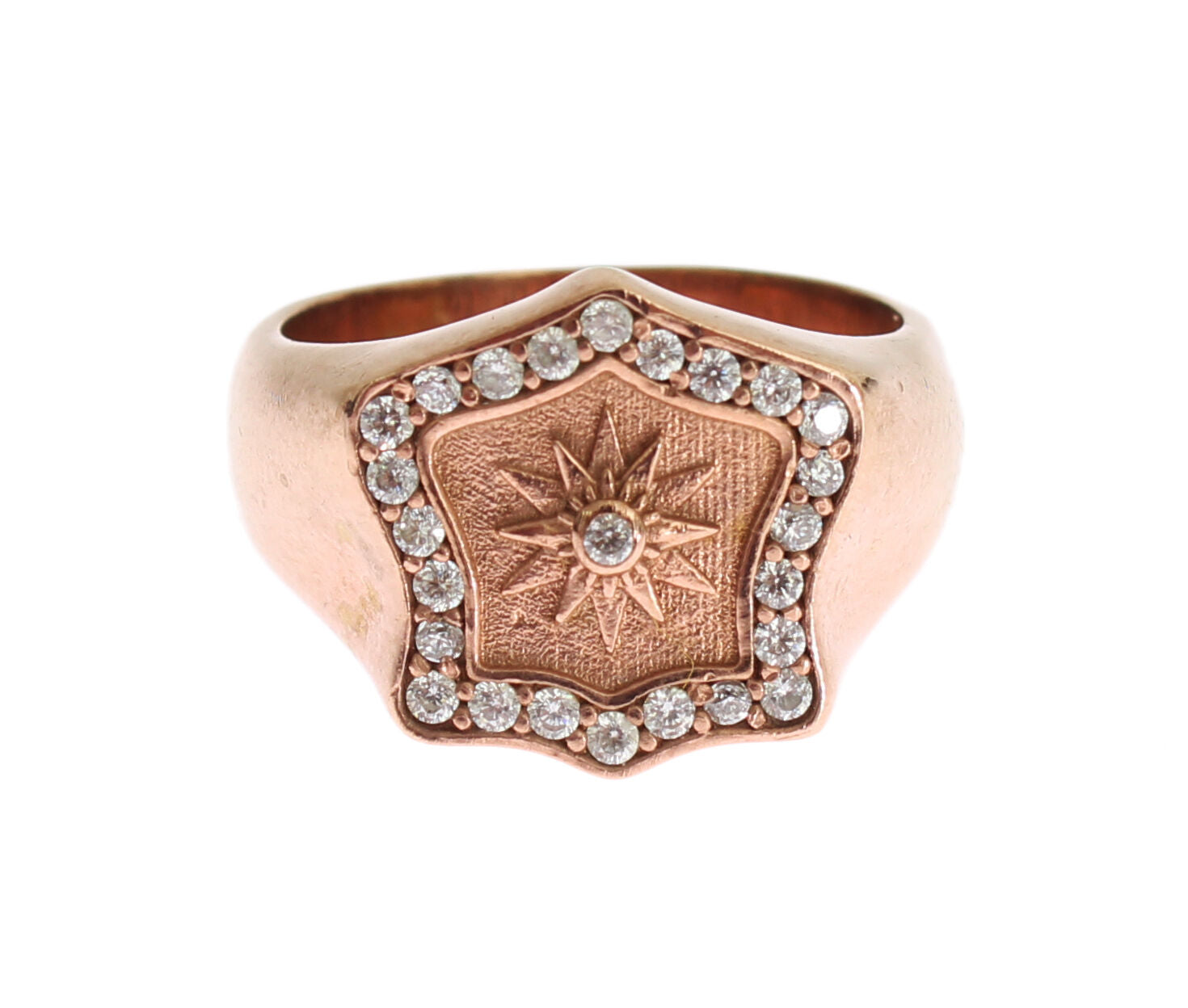 Chic Pink Gold Plated Sterling Silver Ring