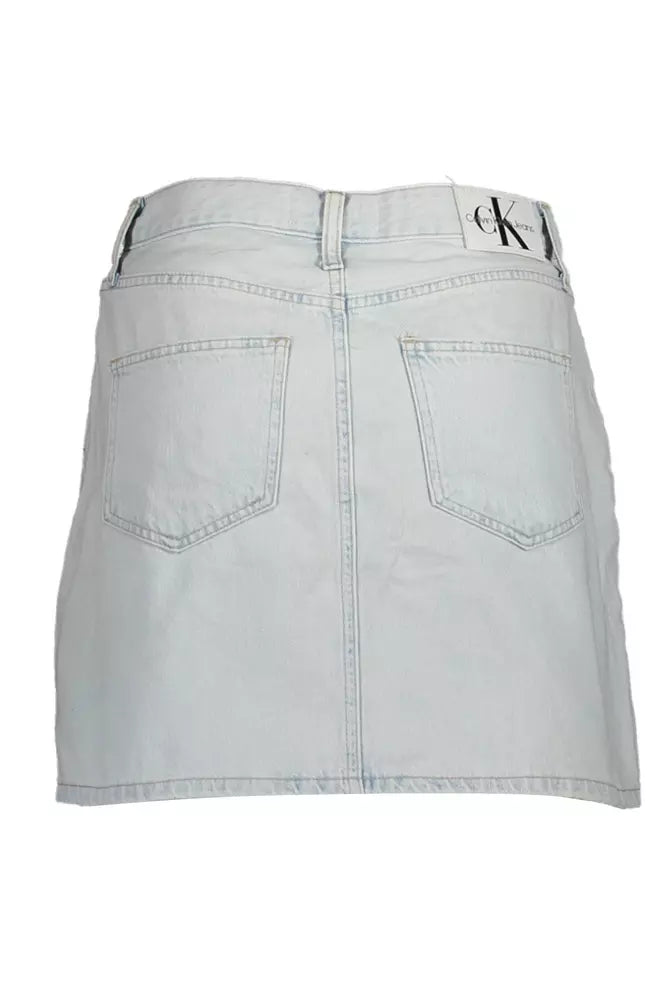 Calvin Klein Light Blue Cotton Women Skirt