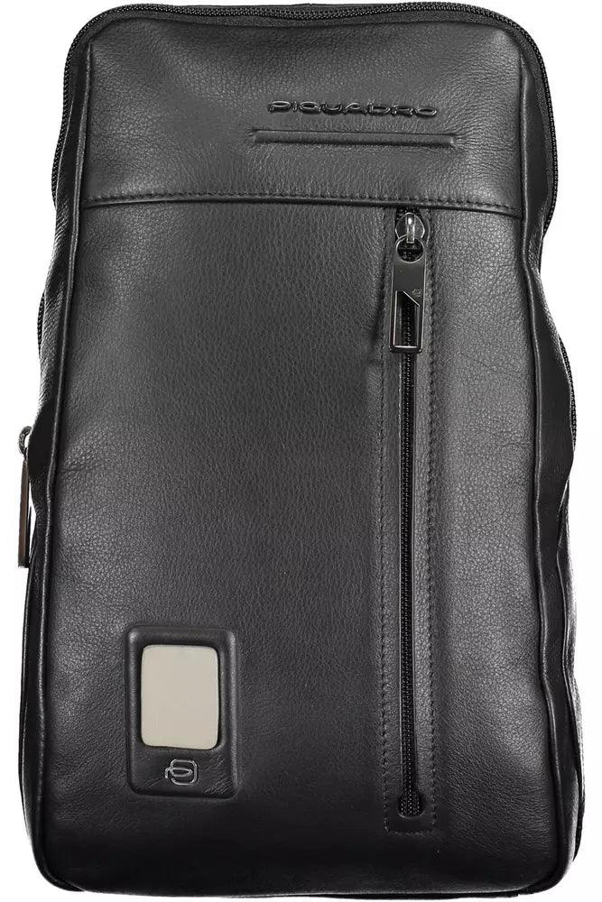 Piquadro Black Leather Men Shoulder Bag