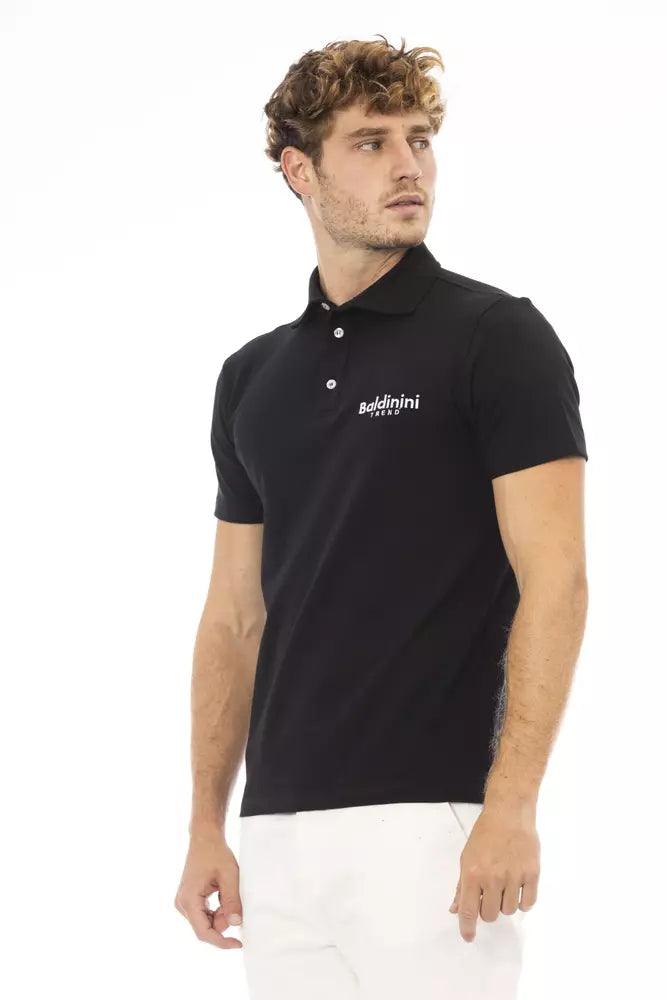 Baldinini Trend Black Cotton Men Polo