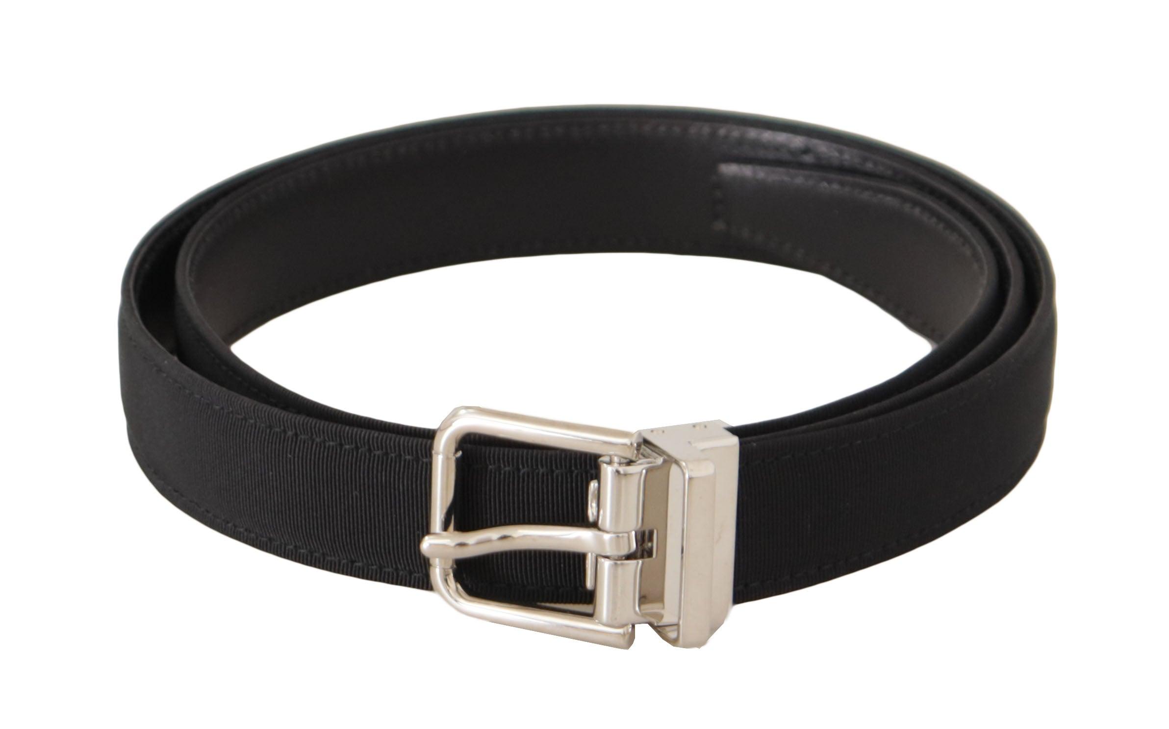 Dolce & Gabbana Elegant Black Canvas and Leather Belt